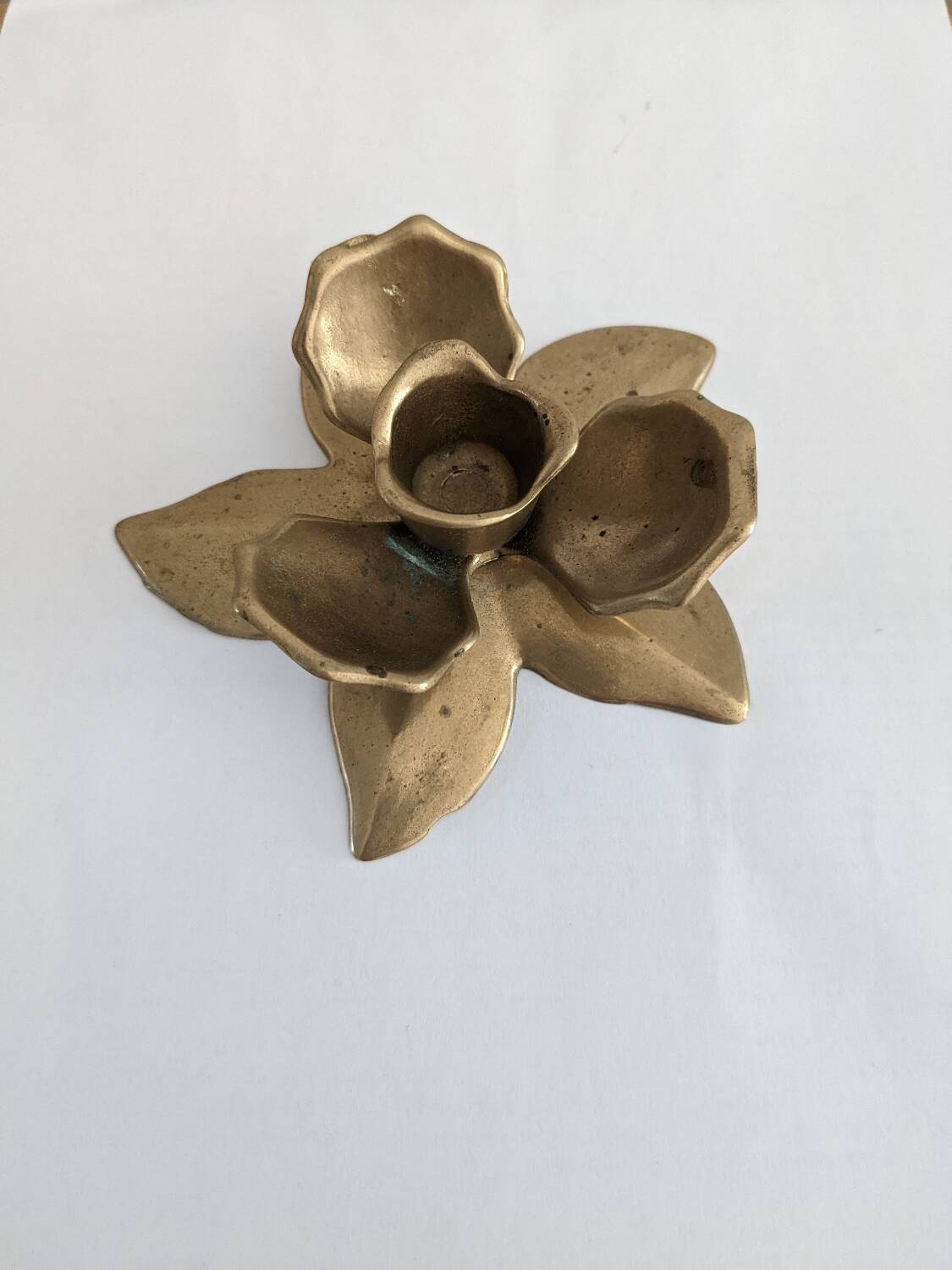 Brass lotus candle holder