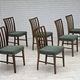 1960s, set of 6 Danish dining chairs, furniture wool, oak wood.