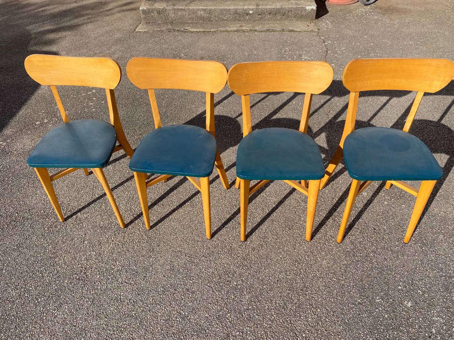 Set de 4 chaises de bistrot vertes