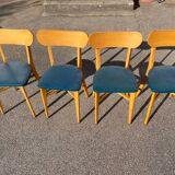 Set of 4 green bistro chairs