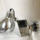 Vintage accordion wall light in chrome metal.
