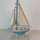 Blue and white boat