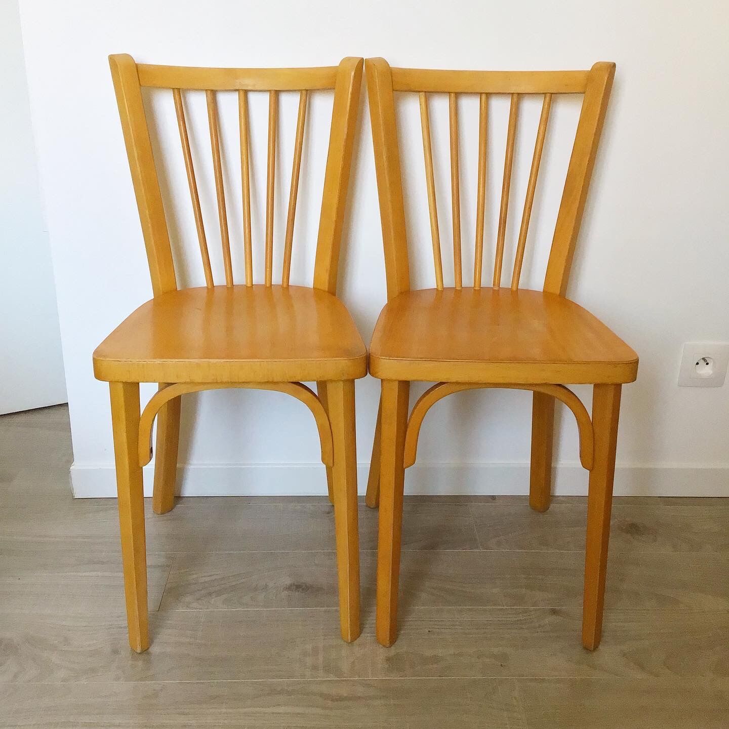 Pair of vintage Baumann bistro chairs