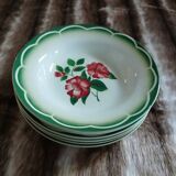 6 antique deep plates from Digoin and Sarreguemines