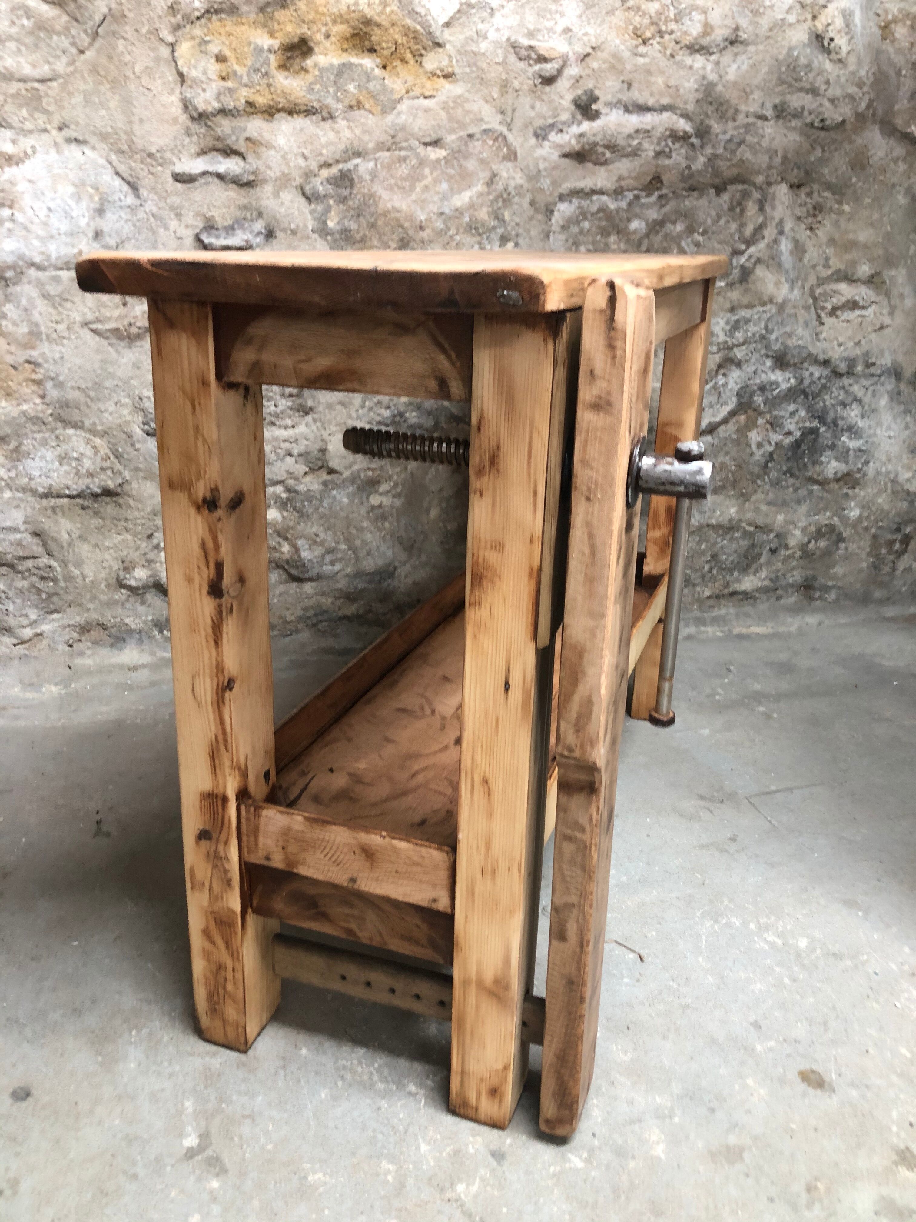 Small wooden workbench decoration