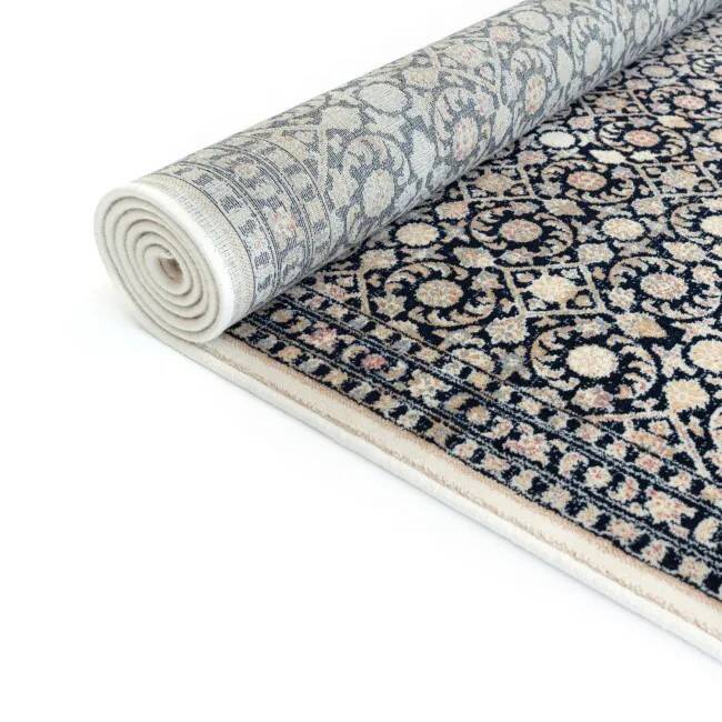 Tapis moderne noir et beige KATA en Laine