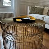 Made coffee table with golden brass effect