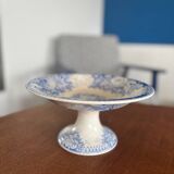 Sarreguemines Iron Earth Compote Dish - Vintage Blue Jardinière Model -