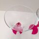 Pair of bright pink cocktail glasses from the 80s.