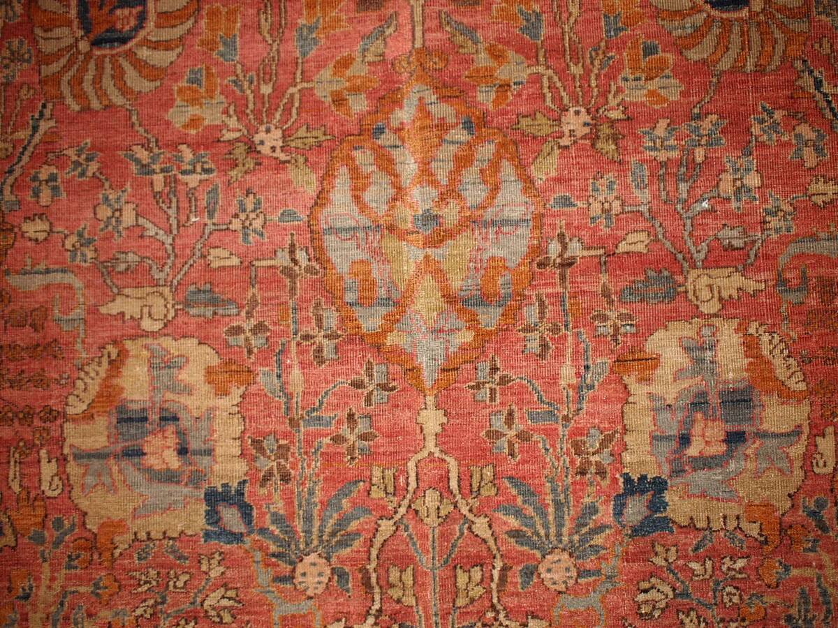 Handmade antique Indian Loristan rug 176cm x 268cm 1880s - 1B143
