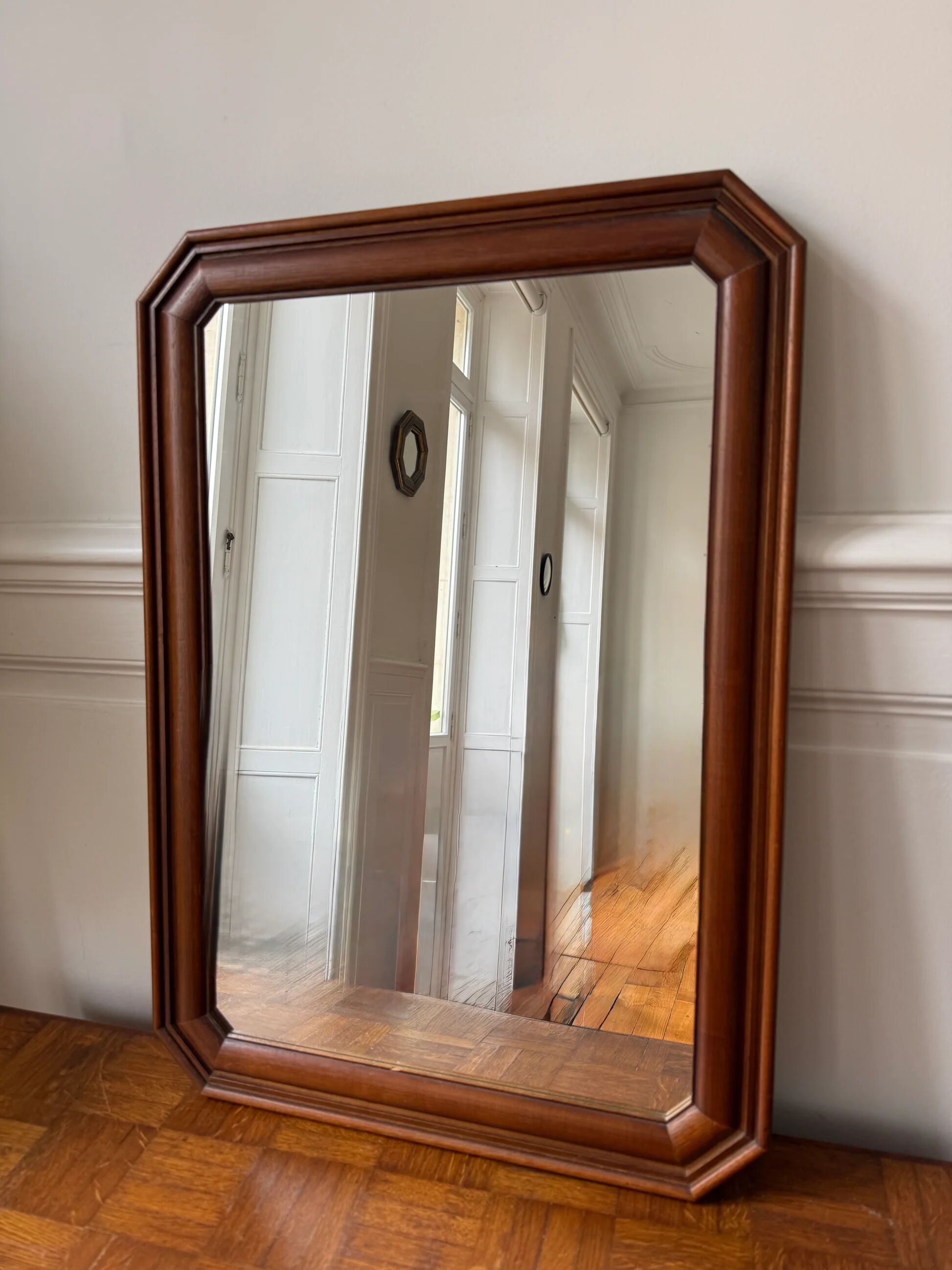 Antique wooden framed mirror