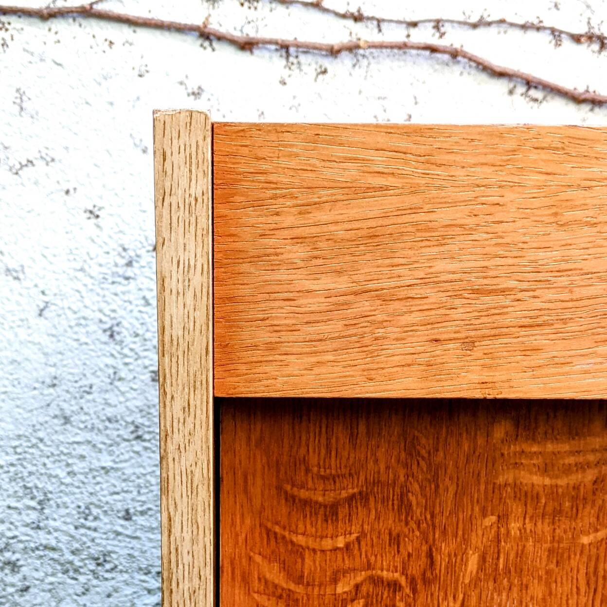 Golden oak bedside table from the 70s