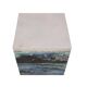 Contemporary Blue Stucco Marble Spanish Square Side Table