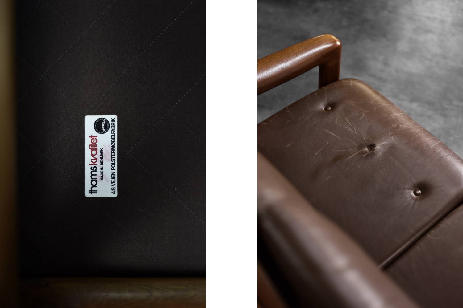 Vintage Mid-Century Danish Modern 3-Seater Brown Leather Sofa by Georg Thams