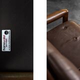 Vintage Mid-Century Danish Modern 3-Seater Brown Leather Sofa by Georg Thams