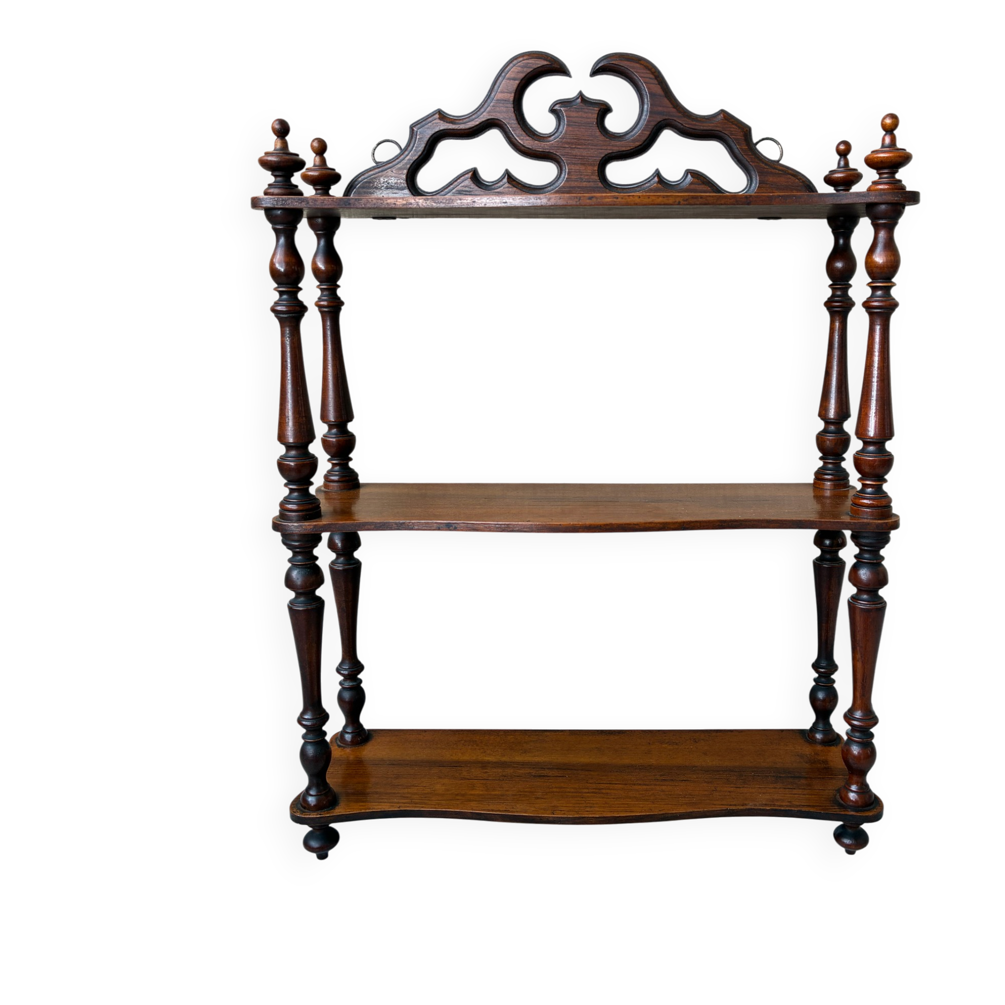 Vintage 60s turned wooden shelf