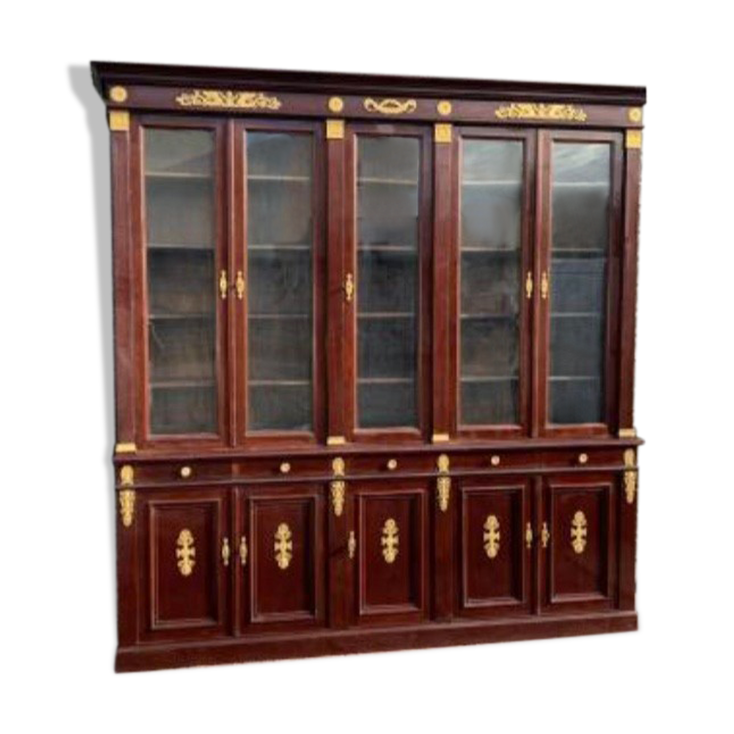 Mahogany bookcase 10 doors