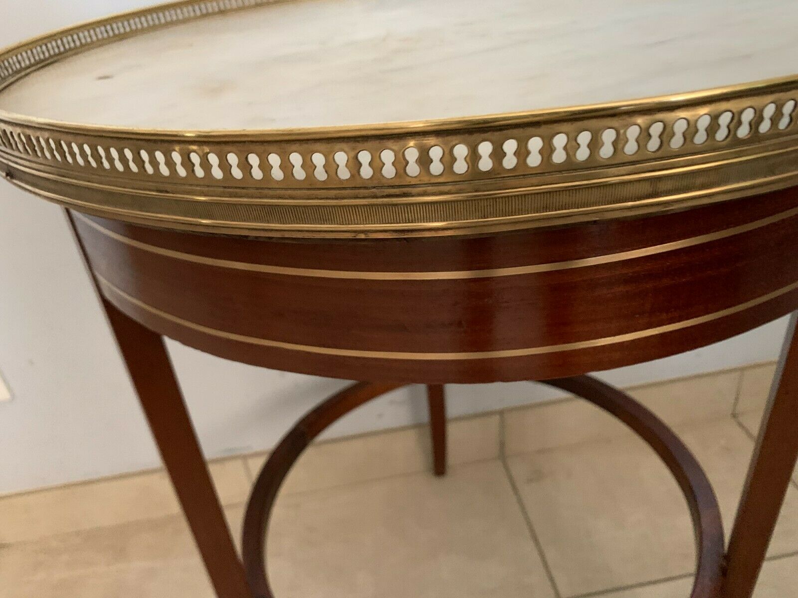 Louis XVI style healing in mahogany over marble has gallery 20th century