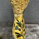 Large Glazed Ceramic Vase with Floral and Fat Lava Decor - Vallauris