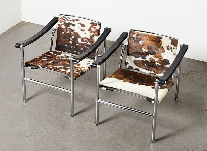 Le Corbusier Pair of LC1 Easy Chairs for Cassina 1990