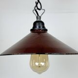 Industrial Dark Red Enamel Factory Pendant Lamp, 1960s
