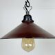 Industrial Dark Red Enamel Factory Pendant Lamp, 1960s