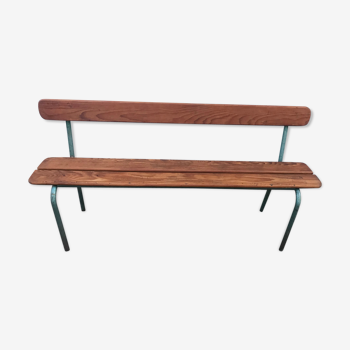 School bench with folder