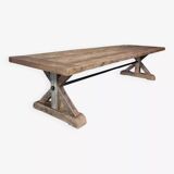 Table en chene massif ancien type Ferme pieds Etoile - longueur 250 cm