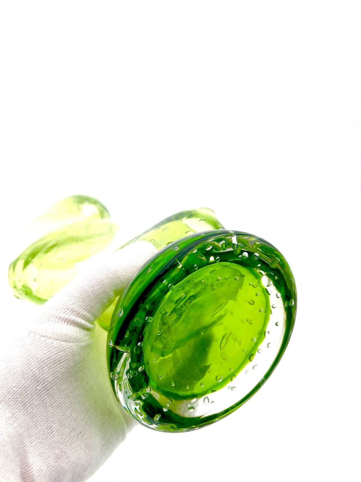 Vase Cactus Sculptural - Murano - Verre Bullicante - Vert vibrant