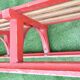 Vintage two-seater luge oak wood 1930s 106 cm