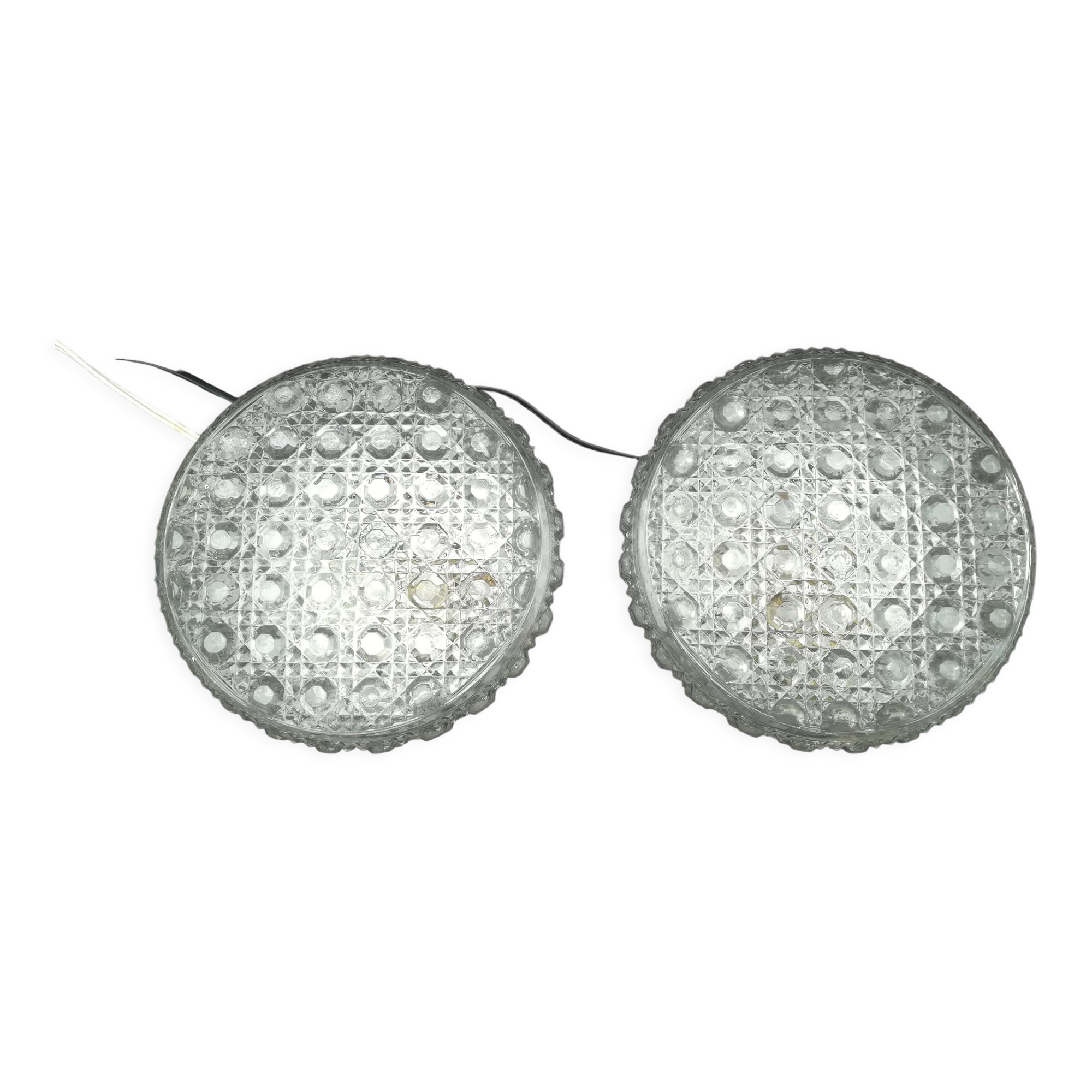 Pair of round ceiling lights