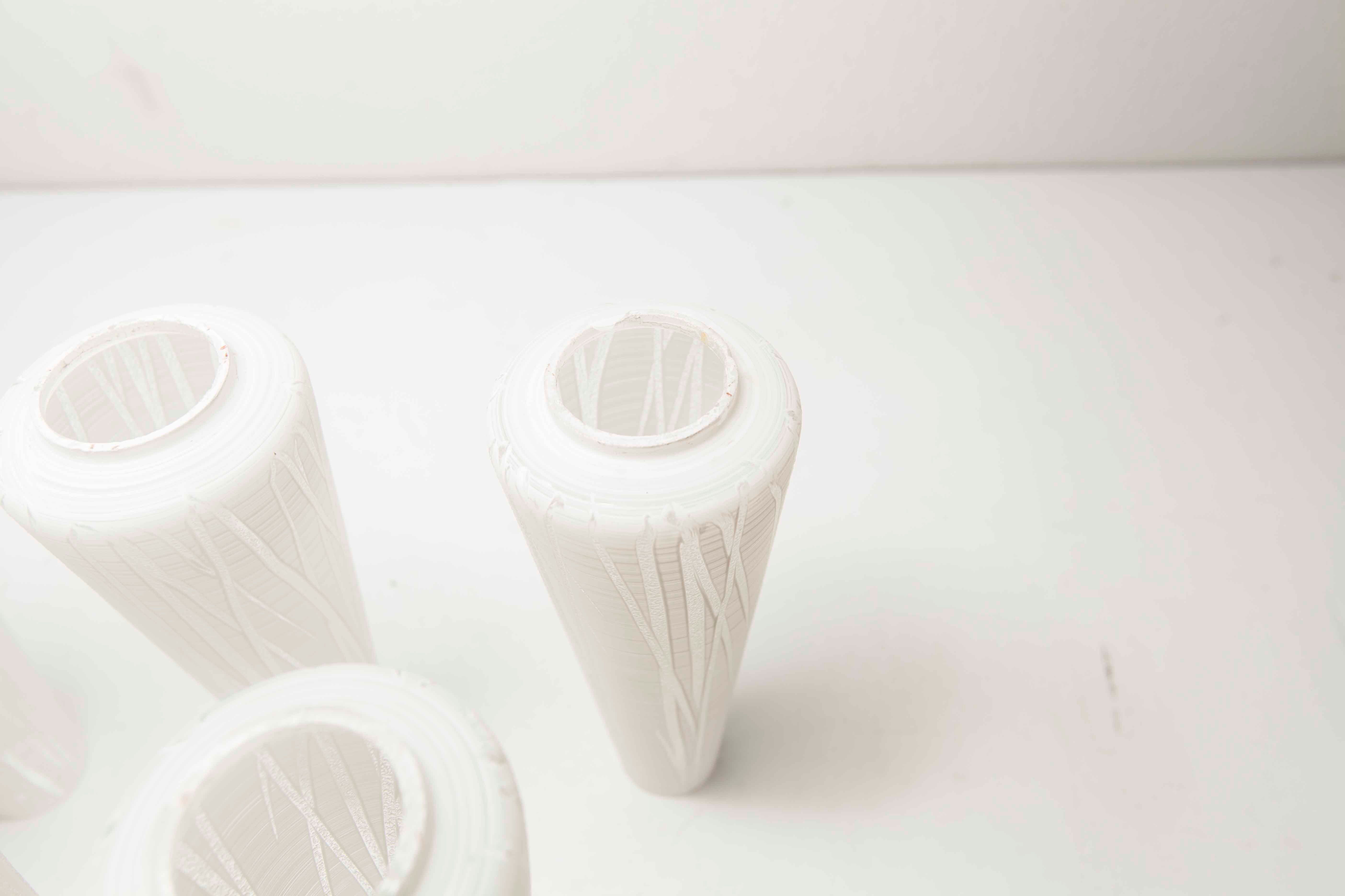 5-branched opaline brass chandelier 60's