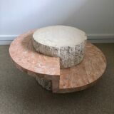 Black-pitched coffee table and faux marble tackle, Italy, 1970