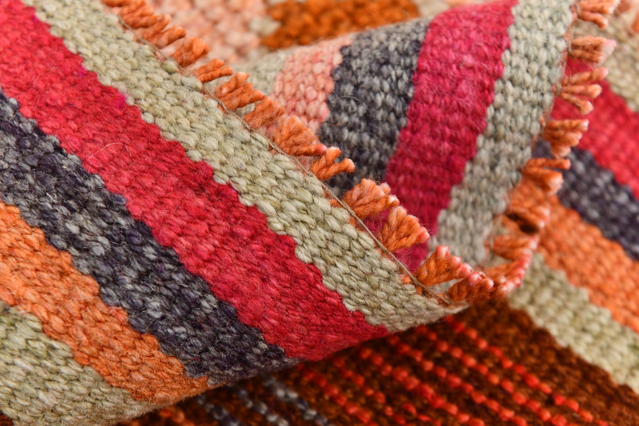 Pastel Tones Geometric Turkish Vintage Hallway Runner Rug, 95x345 Cm