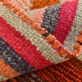 Pastel Tones Geometric Turkish Vintage Hallway Runner Rug, 95x345 Cm