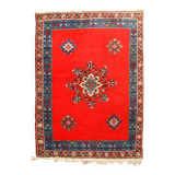Tapis vintage fait main Berbère en laine rouge éclatant (170cm x 240cm)