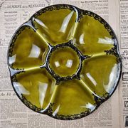 Vintage oyster service Gien – 6 plates, serving dish, ramekin and small bowl