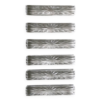 Set of 6 translucent crystal knife holders