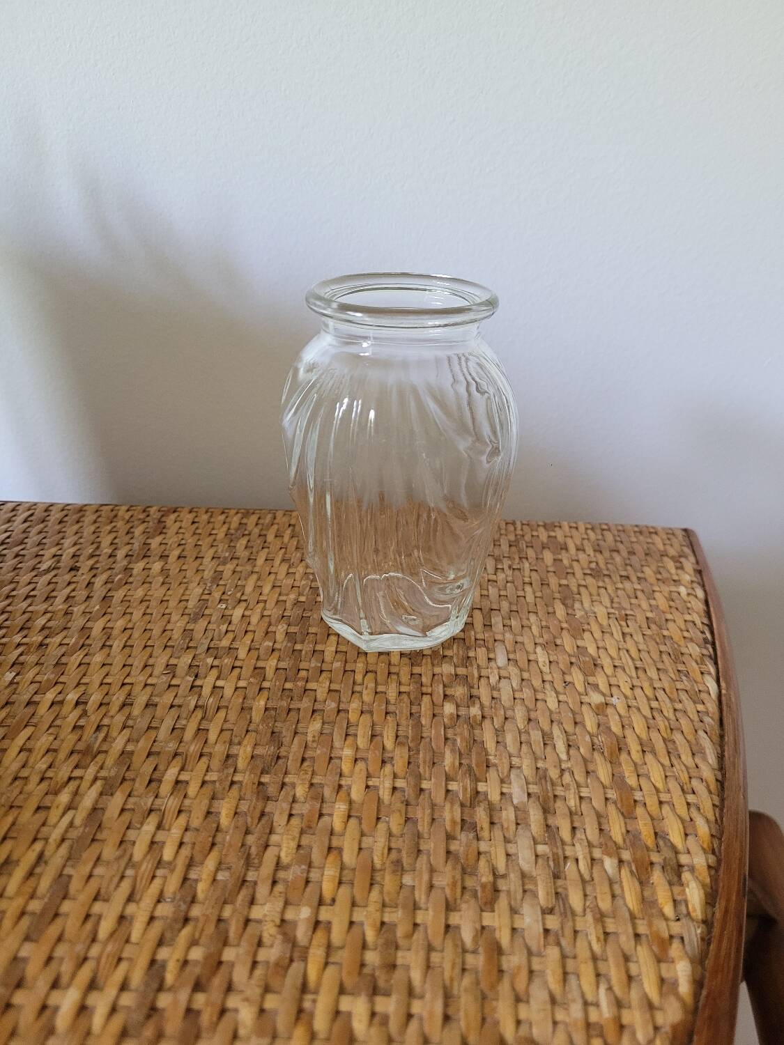 Small molded glass bulb vase