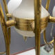 White Opaline Glass & Brass Chandelier, 1960s