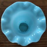 Fair Opaline Vase, Blue/Green, Decorated with Flowers and Foliage.