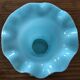 Fair Opaline Vase, Blue/Green, Decorated with Flowers and Foliage.