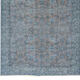 118x219 cm contemporary hand-knotted turkish accent rug over-dyed in blue, circa 1960. tek0407