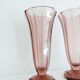 Pair of dark pink crystal vase art deco