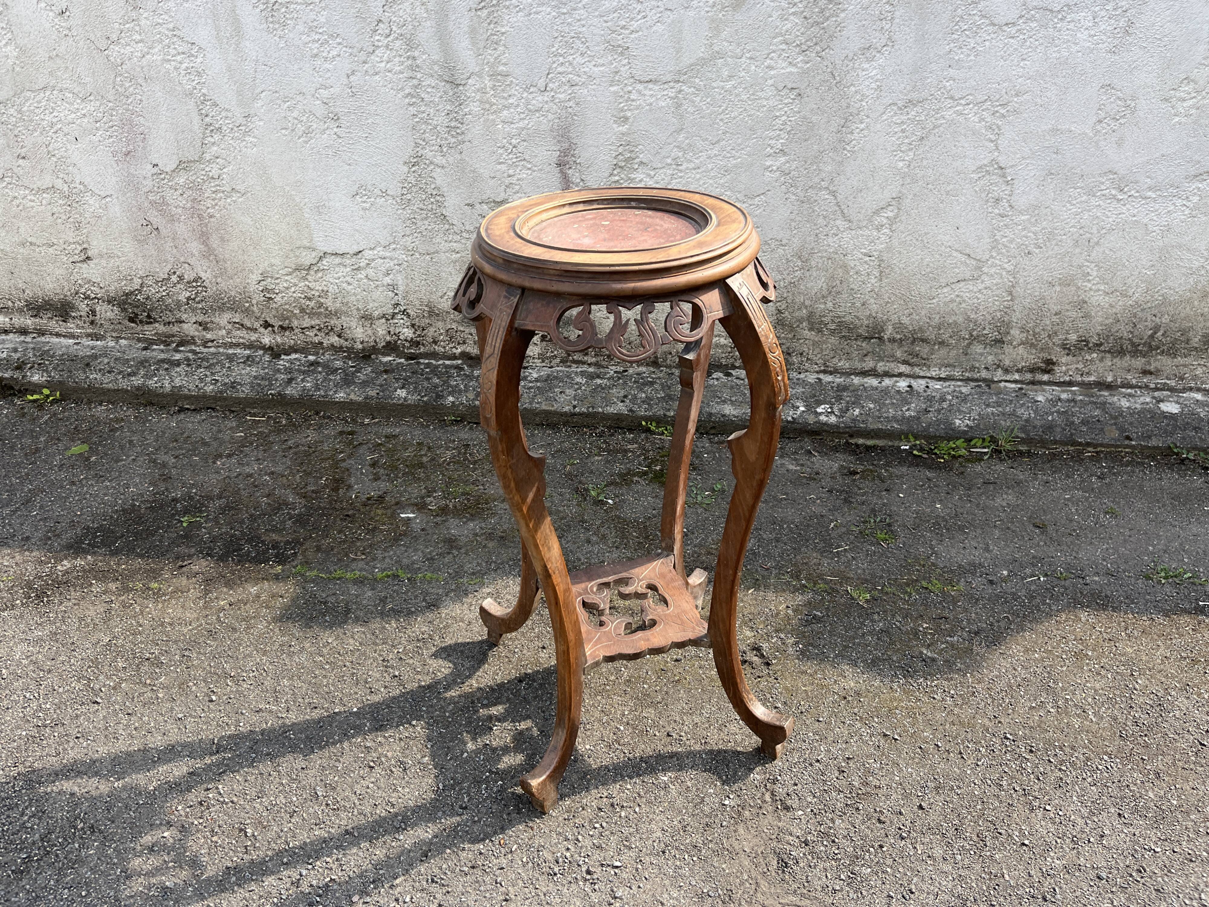 Selette guéridon Art Déco avec plateau marbre