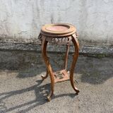 Art Deco pedestal selette with marble top