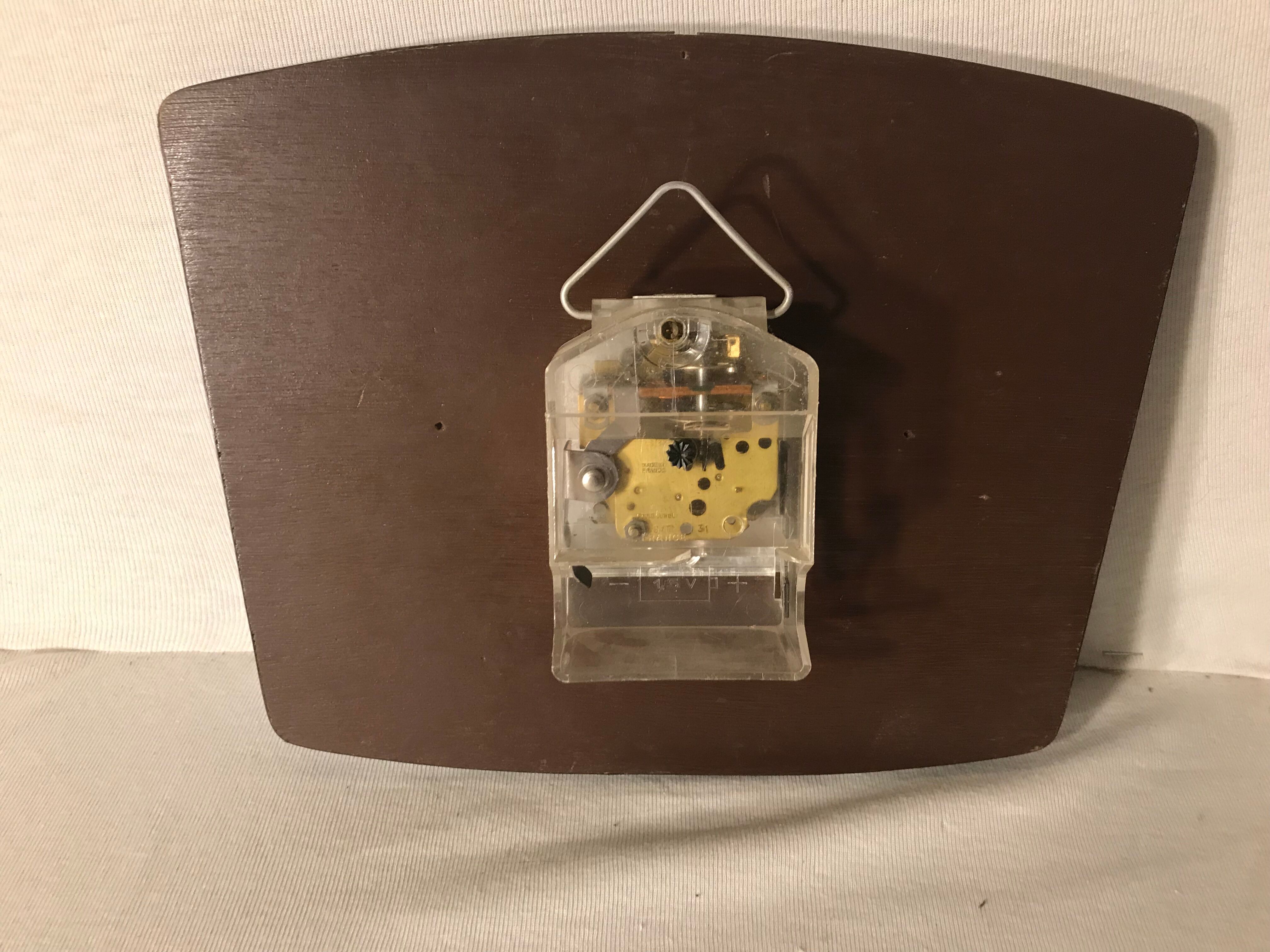 Old clock pendulum formica battery 70s vintage blue