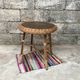 Guerdon vintage children's coffee table in rattan wit old rattan wicker bohemian 1950