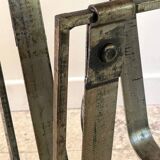 Vintage Brutalist Steel Magazine Rack