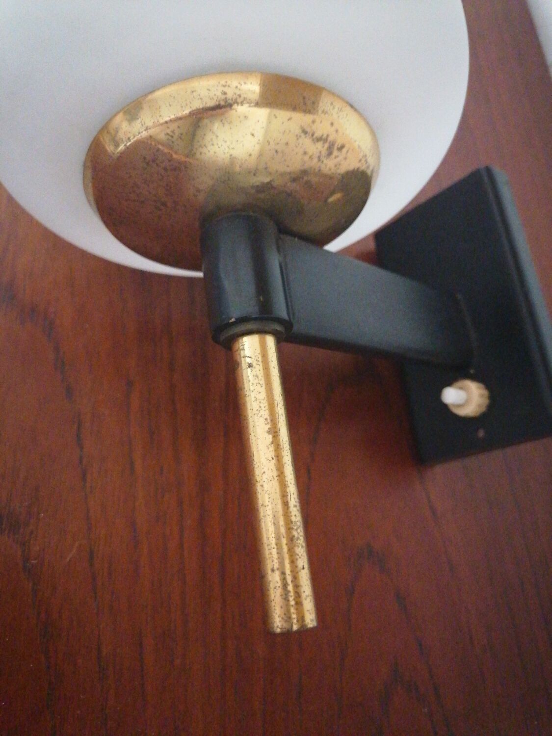 Wall lamp vintage 1950 opaline laitpn